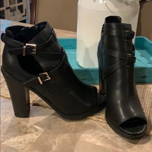Black heeled ankle boots